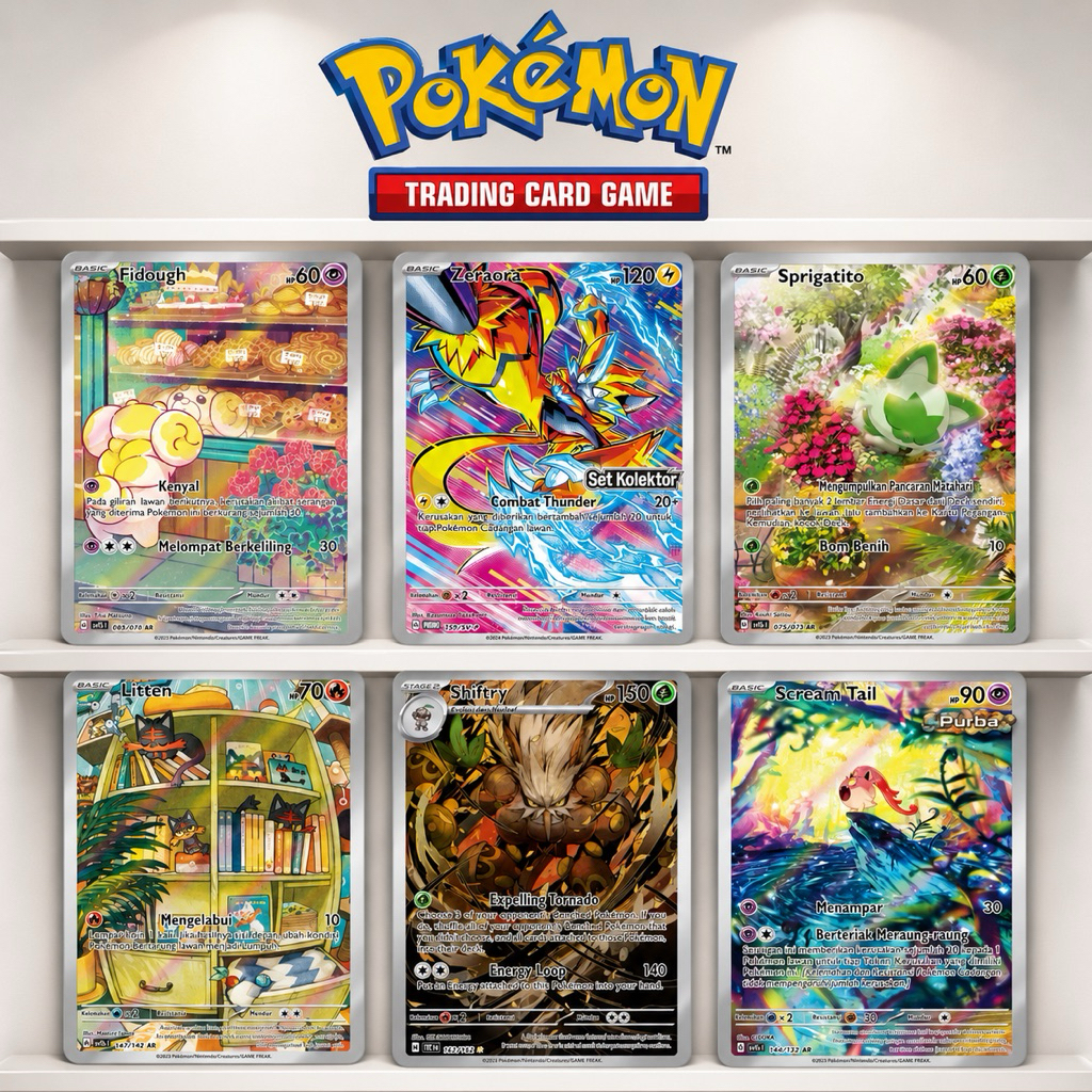 POKEMON TCG AR SCREAM TAIL GREAVARD FIDOUGH SPRIGATITO SHIFTRY  LITTEN ZERAORA