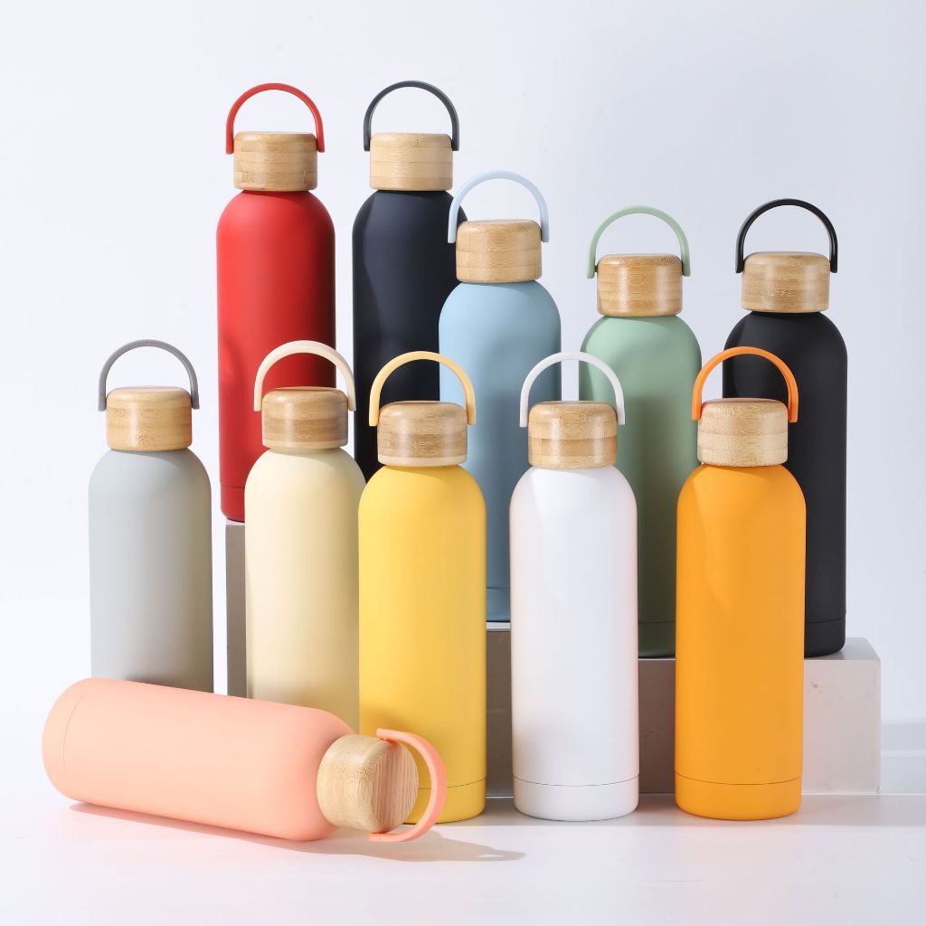 Tumbler Lulu Tutup Kayu Termos Premium Vacuum Insulated 500ML A-3359 TAKASIMURA STORE