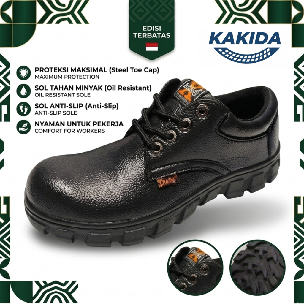 Sepatu Safety Pria Original Sefty Shoes Ujung Besi Proyek Lapangan Cowok Cewek Savety Septi Kitchen
