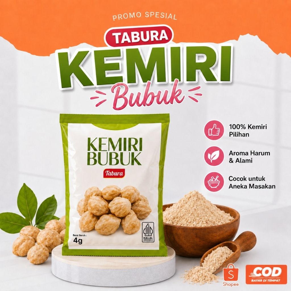 Kemiri Bubuk Rencengan - Kemiri Bubuk Tabura 4g - Kemiri bubuk Renceng