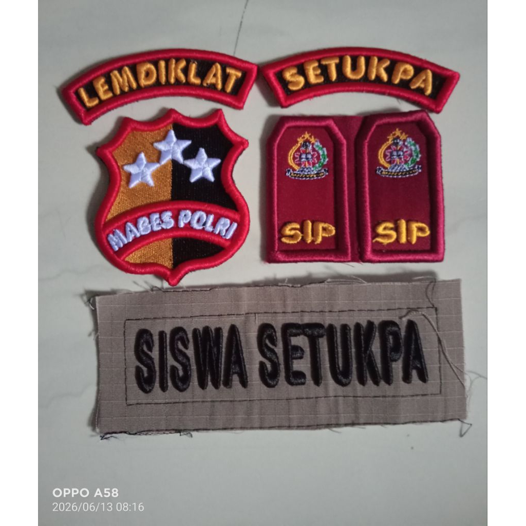 Bordir Siswa Setukpa 1Set Timbul/Atribut Siswa Setukpa Expres
