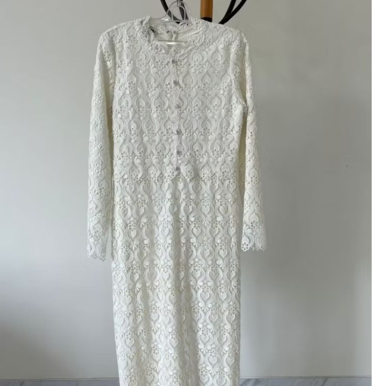 Long Dress Brokat Putih Miu2 Fashion Import