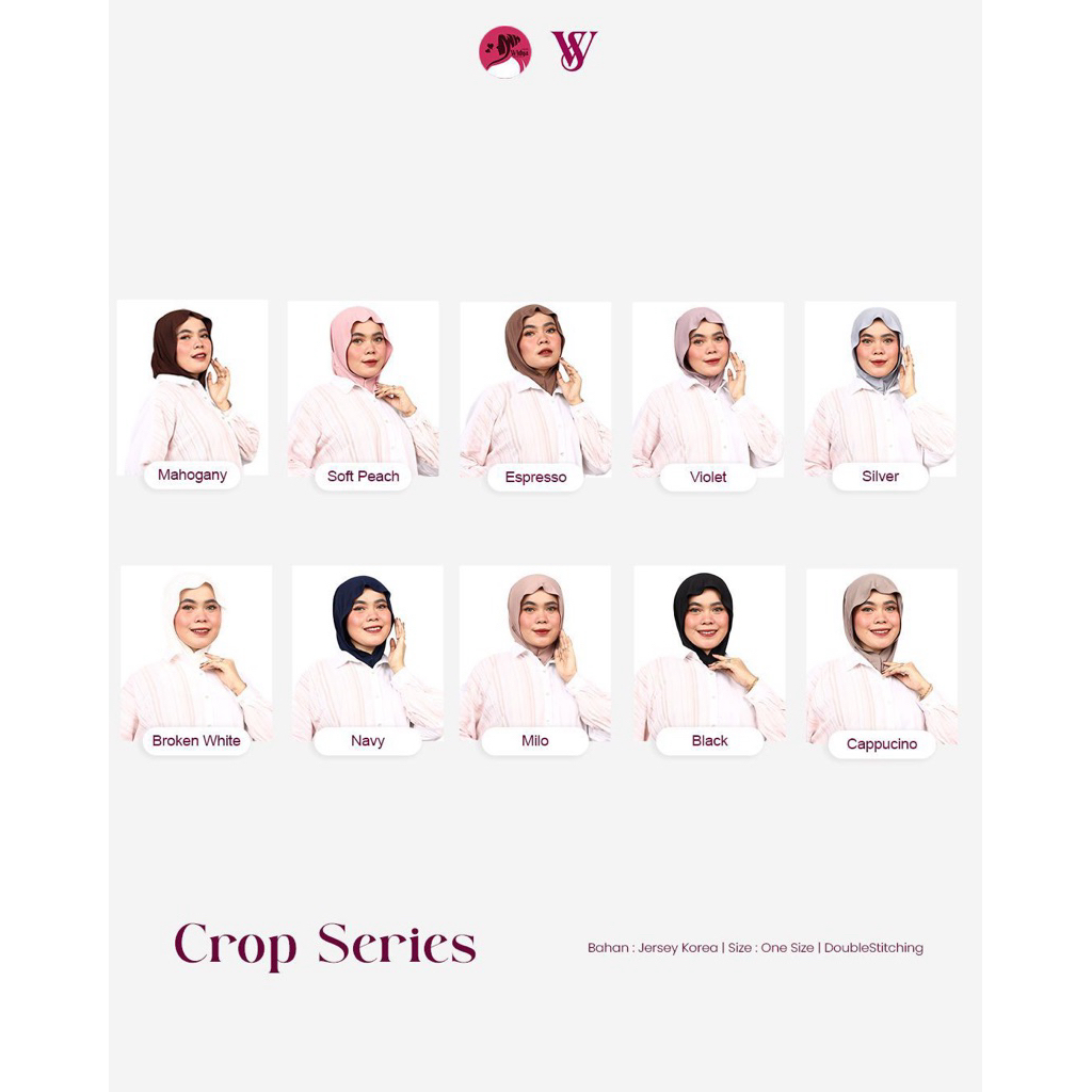 5 PCS Hijab Instan Crop Series Brand Widya/Hijab Widya/Meleyot