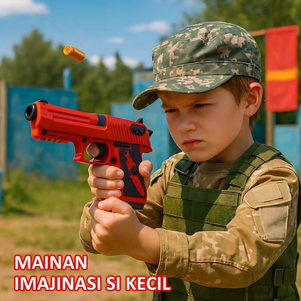 mainan anak MARKSMAN MILITARY BTC-3060 mainan tembak tembakan shell model desert eagle