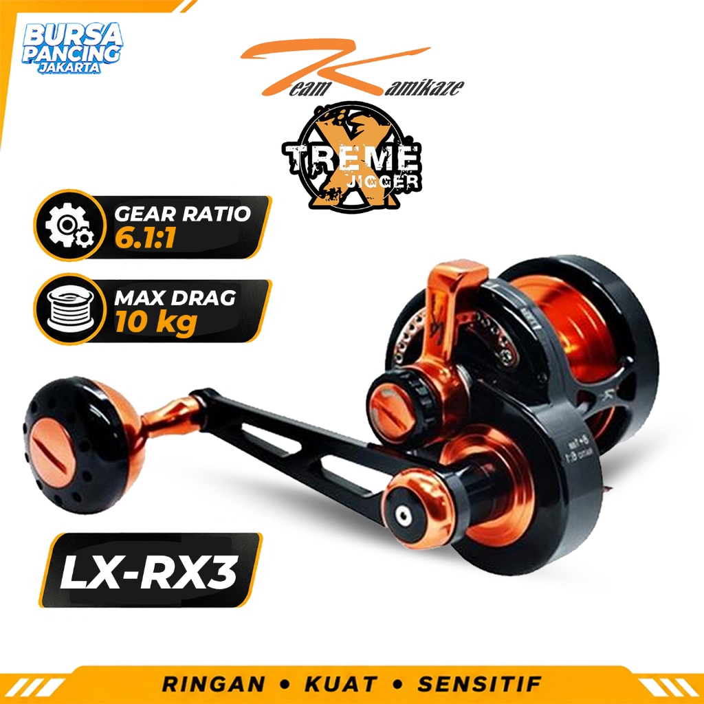 Team Kamikaze Reel Pancing Xtreme Jigger Light Series LX3 - RX3 8+1BB 6061-T6 Machine One Piece