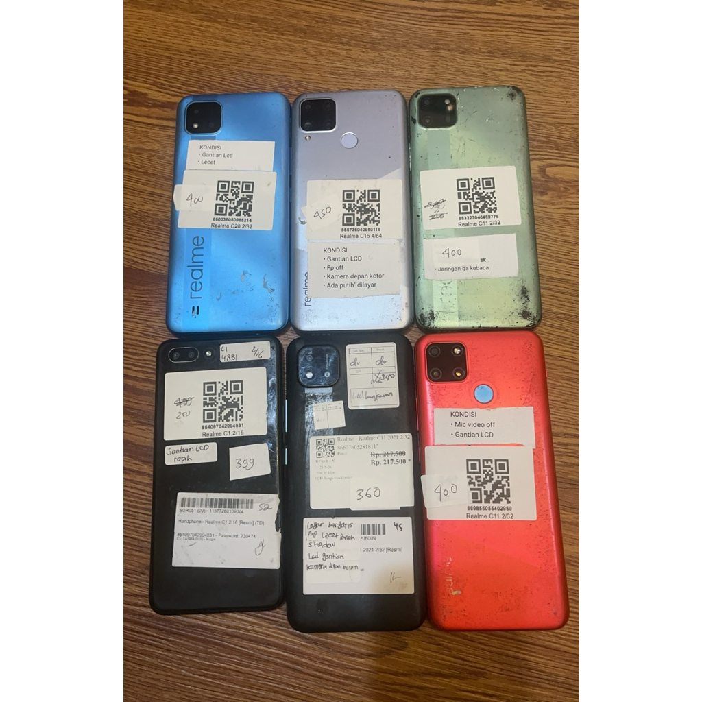HANDPHONE Hp Realme C20 C15 C11 C1 C2 4/64 2/32 2/16 Second Original (ADA MINUS) Resmi