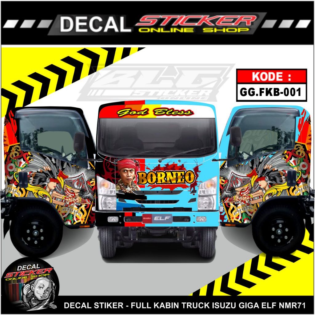 STIKER FULL KABIN DECAL ISUZU GIGA NMR71 VARIASI MOBIL TRUCK