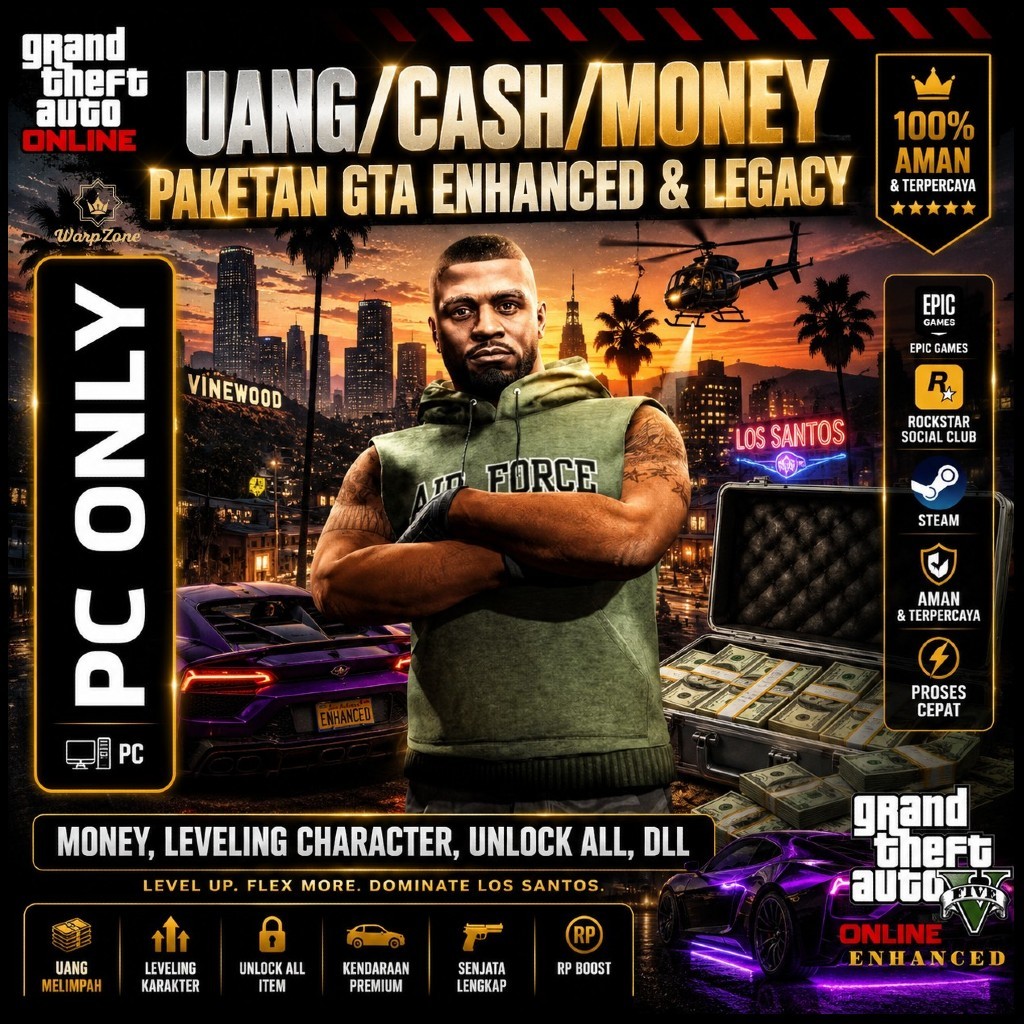 (GARANSI) UANG Cash GTA 5 ONLINE Grand Theft Auto V PC (Paket Ekonomis)