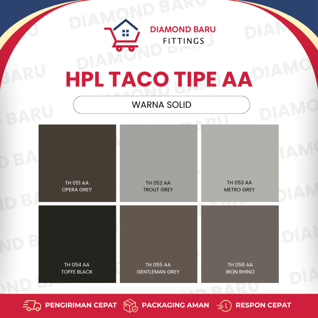 HPL TACO TIPE AA WARNA SOLID Pelapis Furniture dan Interior
