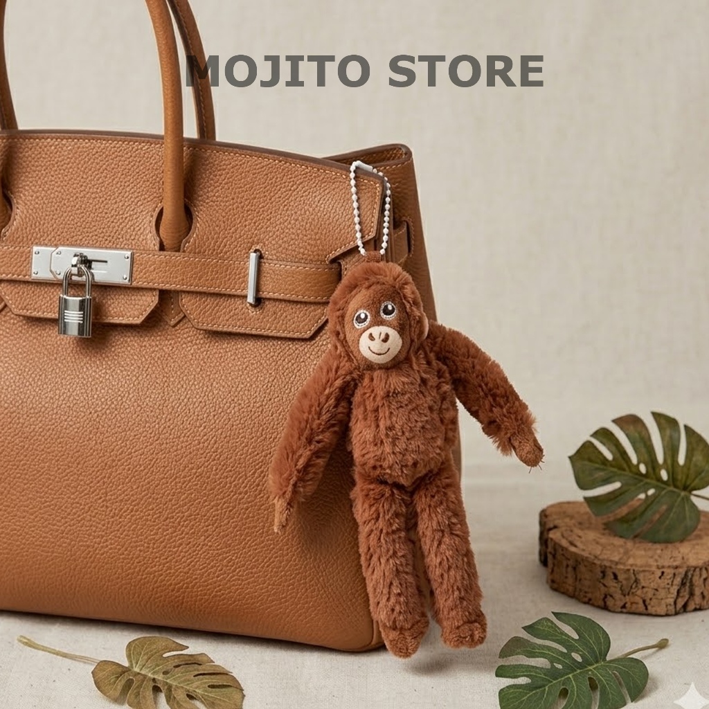 BAG CHARM PUNCH KUN IKEA MONYET MONKEY ORANG UTAN GANTUNGAN KUNCI TAS BONEKA PLUSHY BULU AKSESORIS