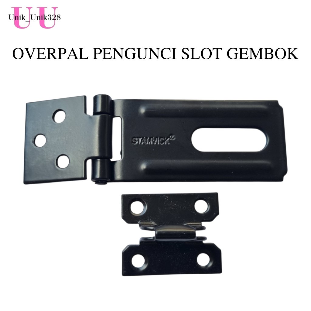 Grendel Pintu Overpal Hitam Stamvick 3 4 Inch Slot Kunci Gembok Pagar Rumah Kait Engsel Lipat Lemari
