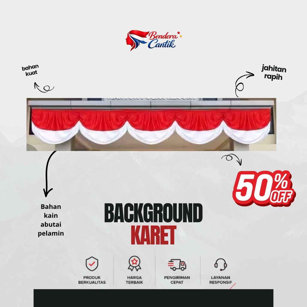 (10pcs) Background Karet Bahan Pelamin Abutai Kualitas Premium