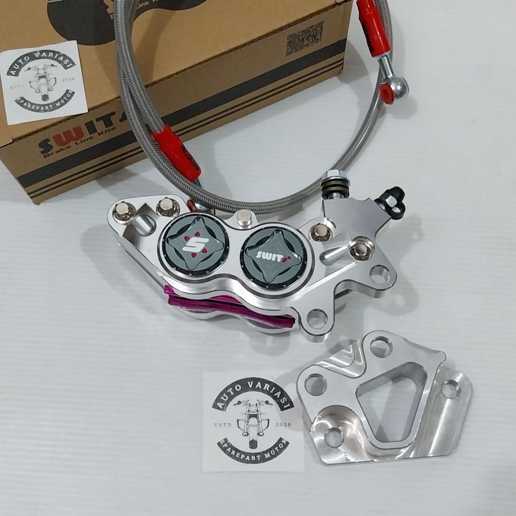 breket plus kaliper AEROX kaliper SWITS cnc 4piston