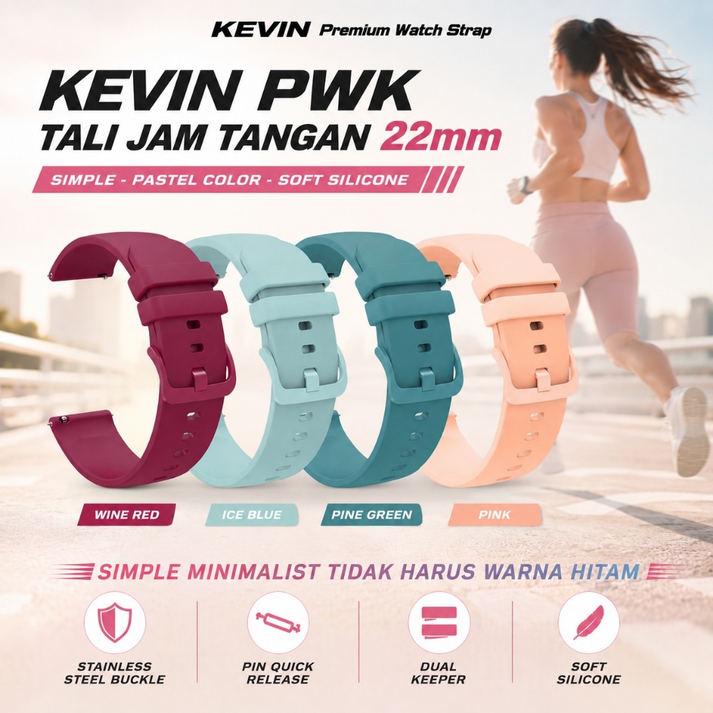 PWK Tali Jam Smartwatch Morein GT 1 GT1 GT 2 GT2 S1 Plus S2 GPS - Strap 22mm Silikon Rubber Warna