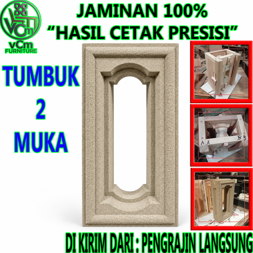 Cetakan Loster Kayu | Tumbuk 2 Muka Tumbuk
