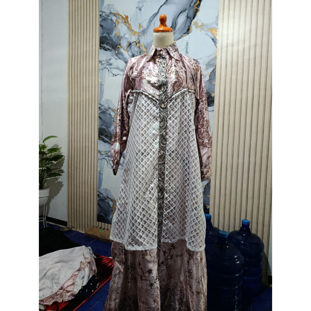 dress armani printing mix brukat