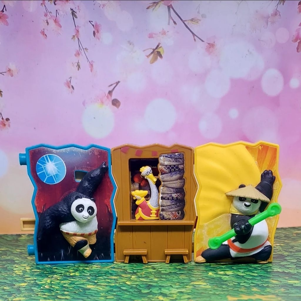 Set 3pcs Figure Kungfu Panda po mr.ping po McD, Happy Meal preloved