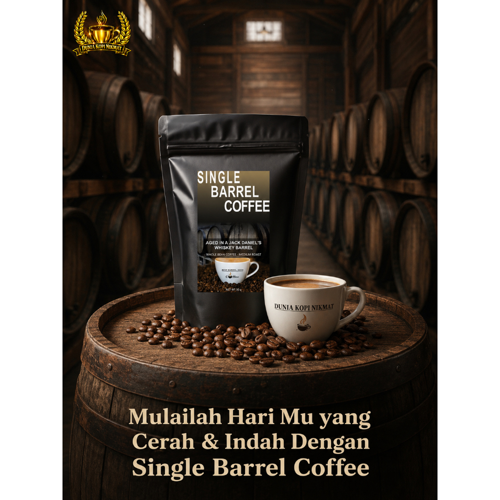Single Barrel Coffee Aged In A Jack Daniel's Barrel, Whole Premium Roasted Bean 50 Gram,  Aroma dan 