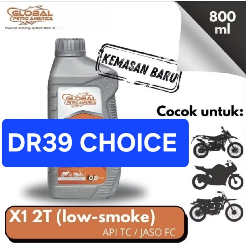 OLI SAMPING 2T GPA GLOBAL PETRO AMERICA X1 2T API TC JASO FC LOW SMOKE 800ML