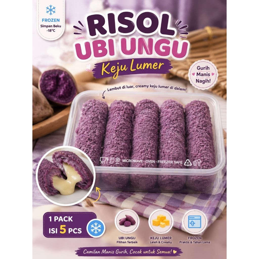 Risol ubi ungu keju lumer frozen
