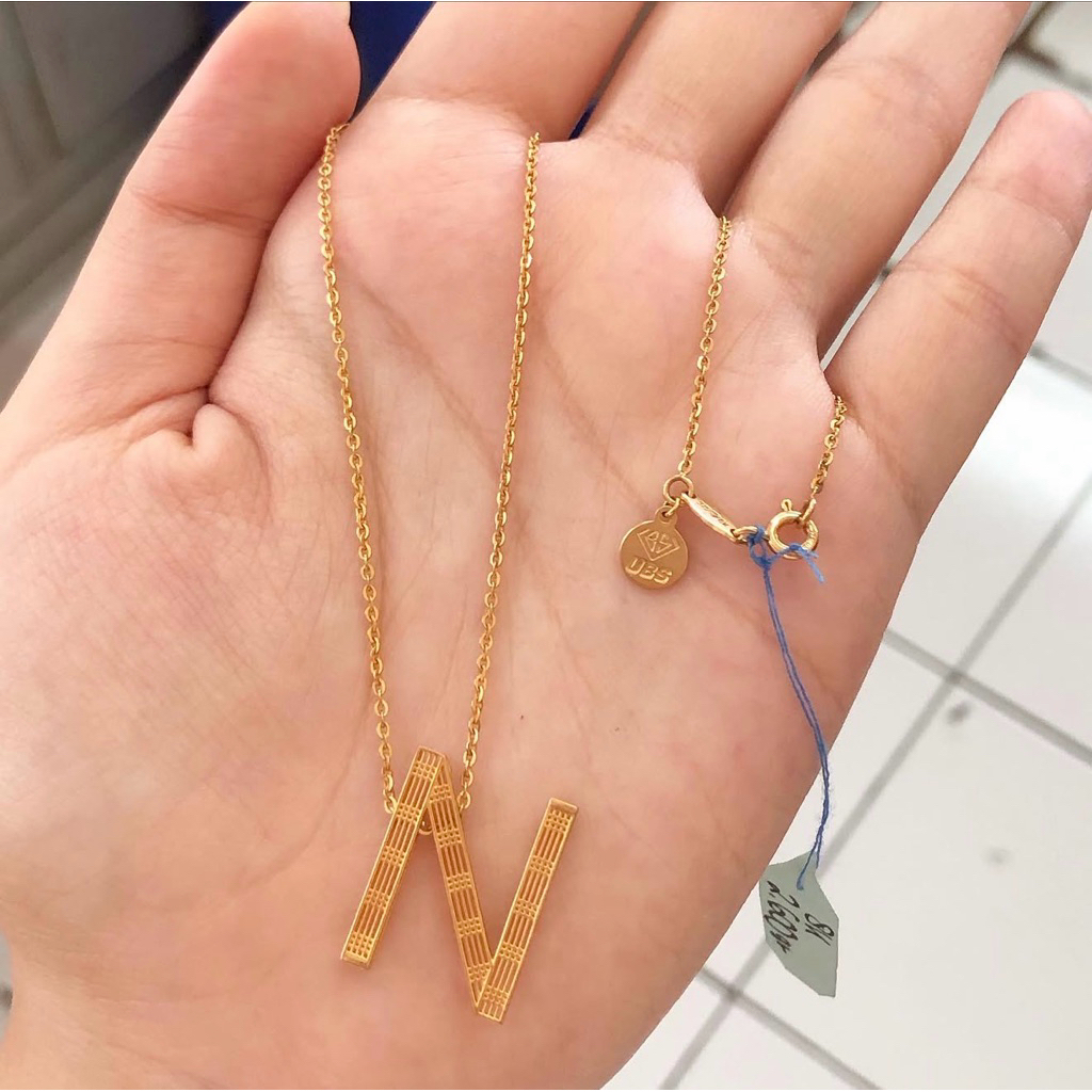 SUL- KALUNG HURUF N UBS 2.6GR KADAR 375 8K PANJANG 40CM ALPHABOLD