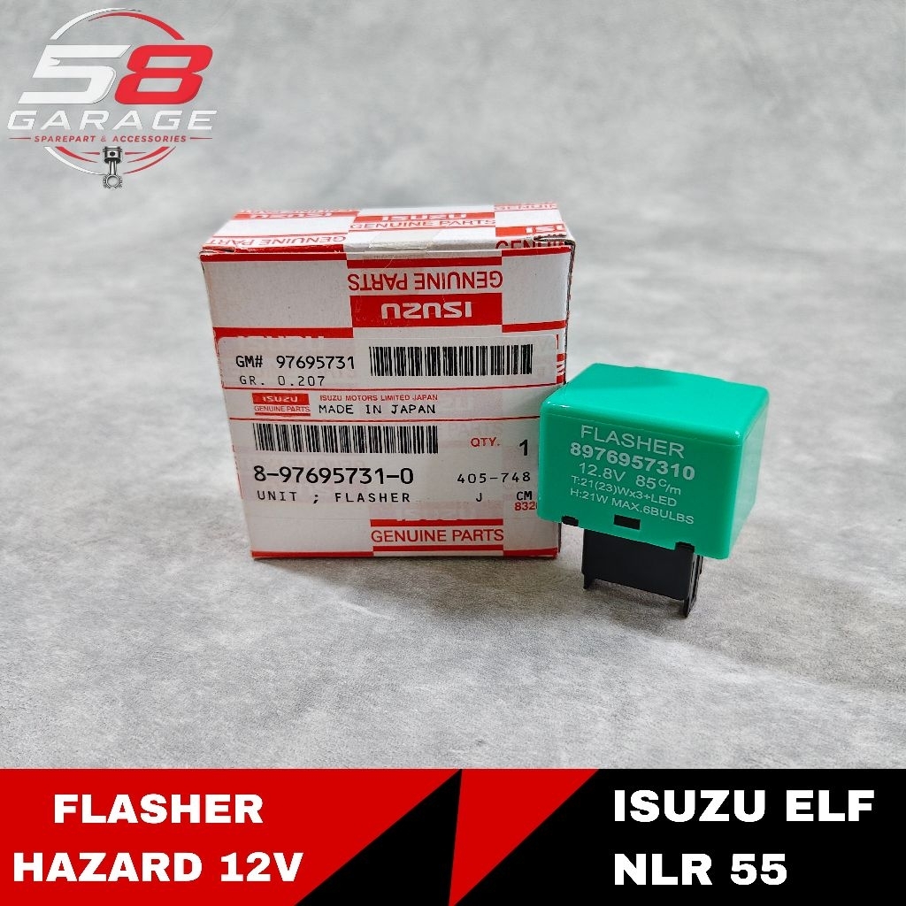 UNIT FLASHER SEIN HAZARD TURN SIGNAL LAMPU SEGITIGA 12V ISUZU ELF NLR 55 SPAREPART MOBIL 8976957310