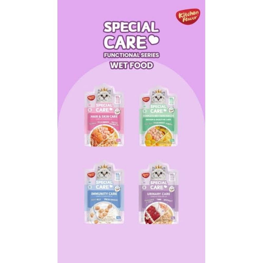 Kitchen Flavor (KF) Wetfood Pouch Special Care Functional Series 70g (KHUSUS BATAM)