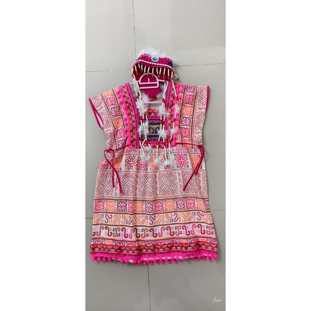 Preloved Baju Kostum Mongolia Anak Perempuan dengan ikat kepala mongolia