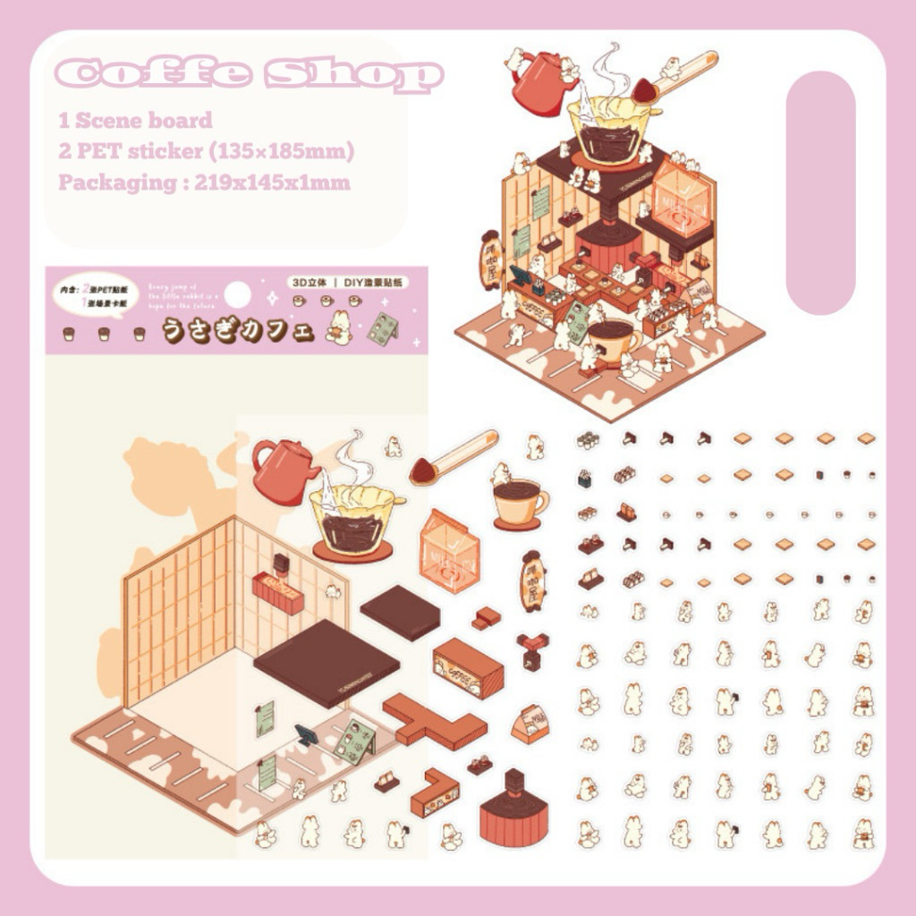 Sticker Coffee Shop Rabbit
