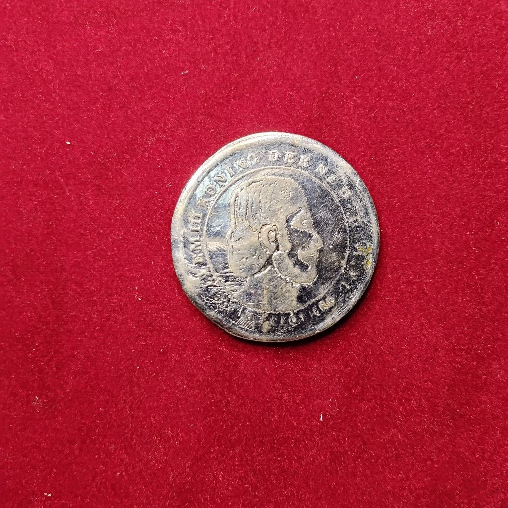 Vintage Coin Belanda 3 gulden Willem 1 1818