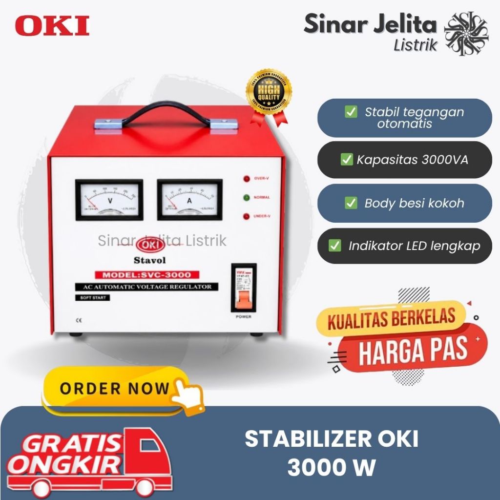 Stabilizer Oki 3000 Watt | STABILISER/Stabilizer OKI SVC-3000