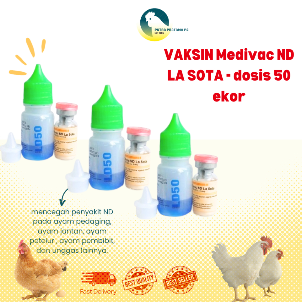 [ BLITAR - SRENGAT ] Vaksin Ayam Medivac Nd Lasota 50 Ekor