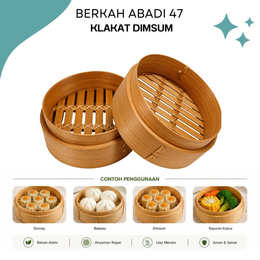 Klakat Dimsum Kukusan Bambu 13cm 15cm Tradisional Premium | Kukusan Bambu Dimsum Bulat Serbaguna | S