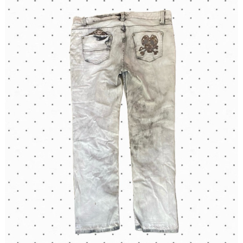 skull punk grunge pants jeans unisex