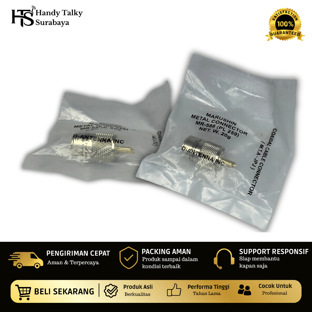 Marushin RG-6 5D Konektor Kabel RG6 to PL Male 259 Plug D5 Cable Coaxial