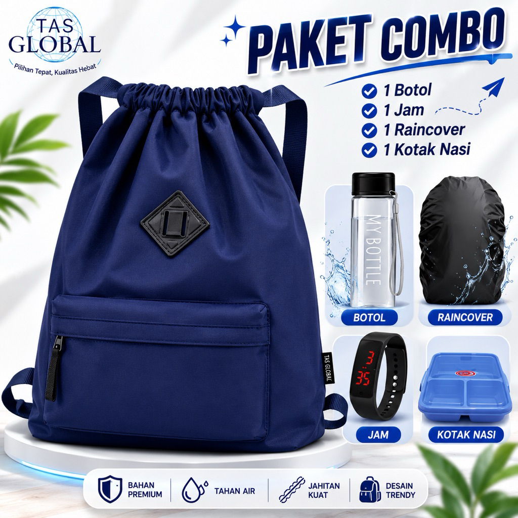 Totebag Serut Mikro Tas Totebag Serut Mikro Polos / Totebag Bisa Cewek/Cowok/ Totebag Multifungsi/ T