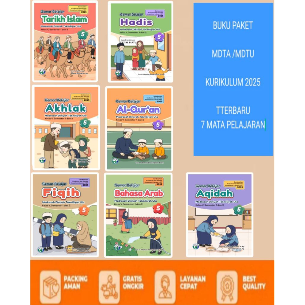 Buku Pelajaran MDTA/MDTU Kelas 5 kurikulum 2025 - Versi 6 Tahun