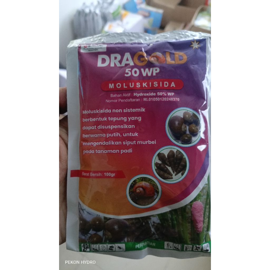 DRAGOLD 50 WP - 100 gr – Moluskisida Pengendali Keong Mas & Siput Murbei