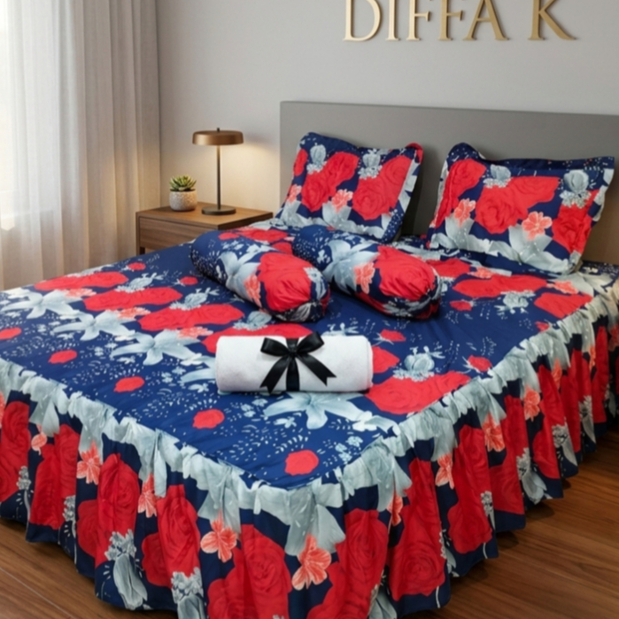 SPREI RUMBAI 180X200 / 160X200 / 120X200 UKURAN NO 1 KING / NO 2 QUEEN / SINGLE  SIZE FREED 2 SARUNG