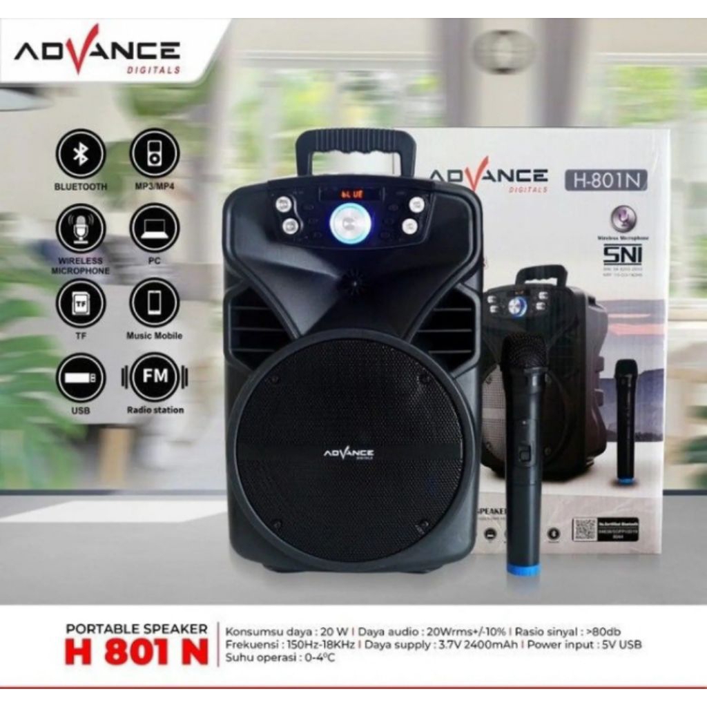 Advance Speaker Bluetooth With Wireless Mic. Speaker Blutut Advance