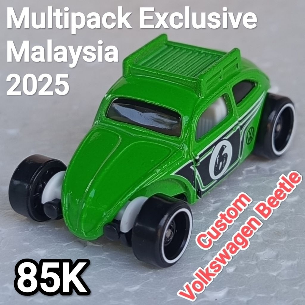Hot Wheels Multipack Exclusive Custom VW Volkswagen Beetle Bug Kodok Hujau 6 Loose
