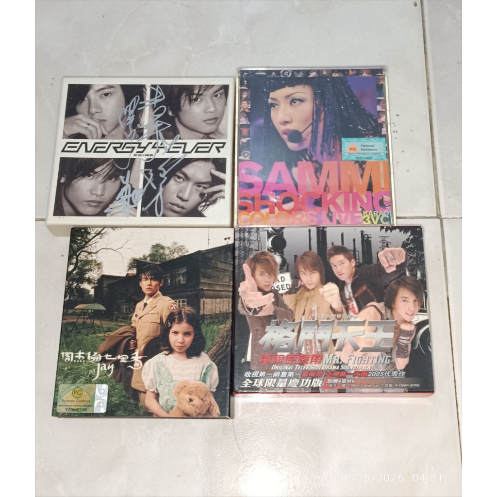 cd & vcd ENERGY-4 Ever (2) / SAMMI-Shocking Colors Live Karaoke 3VCD / JAY CHOU-Vol. 5 Album Common 