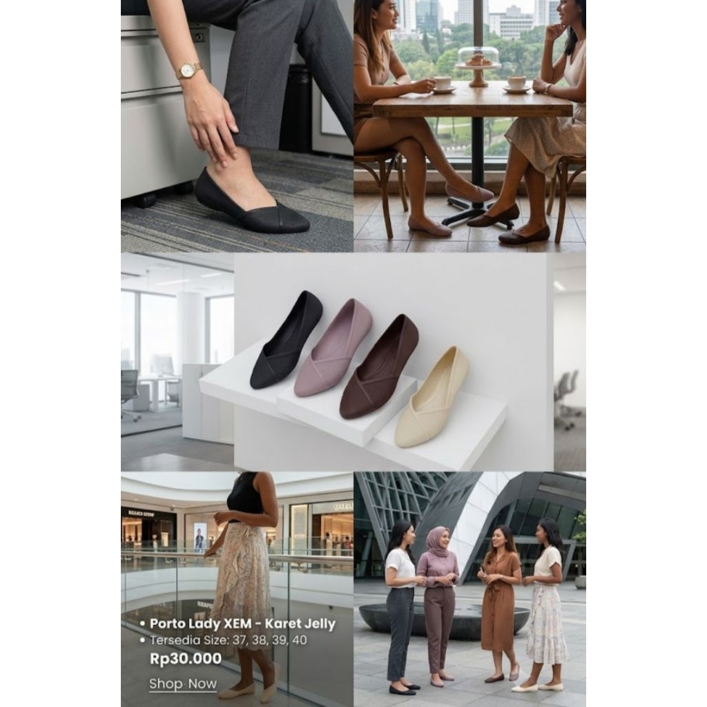 Porto Lady XEM – Sepatu Karet Jelly Wanita Stylish & Nyaman.