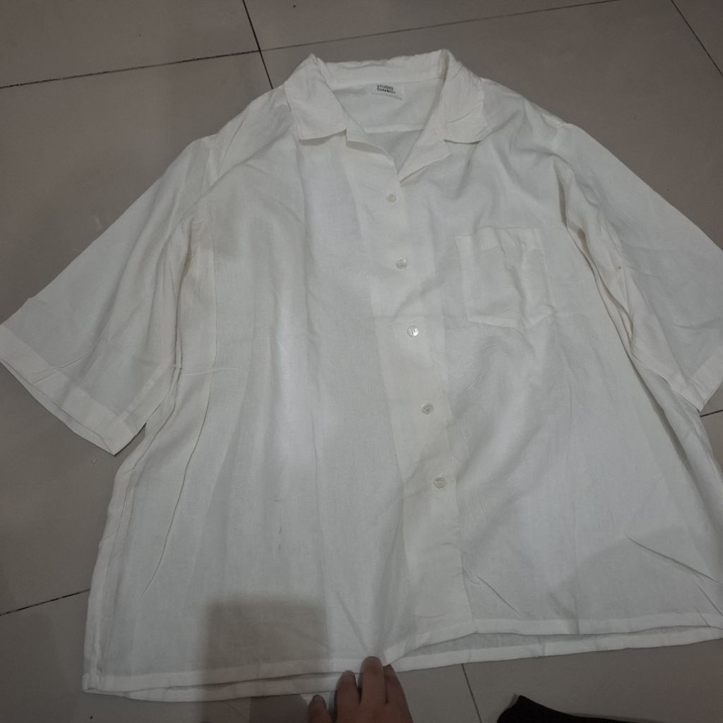 STUDIO TOMBOY linen blend oversize shirt
