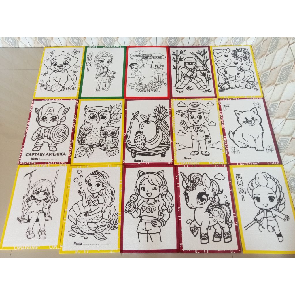 PAKET STYROFOAM LUKIS ANAK 20PCS UK JUMBO 33X50X1CM FULL LIST LAKBAN PACKING KARDUS