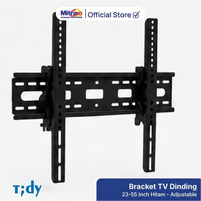 Bracket TV Dinding 23-55 Inch Hitam Universal, Adjustable - Tidy