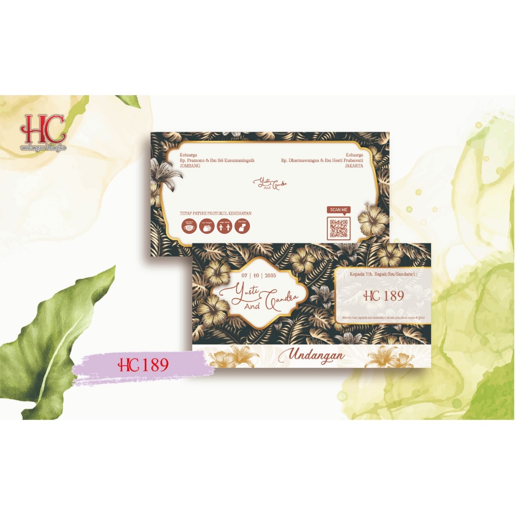 Blangko Undangan Kosong Terbaru HC 189 Motif Elegan