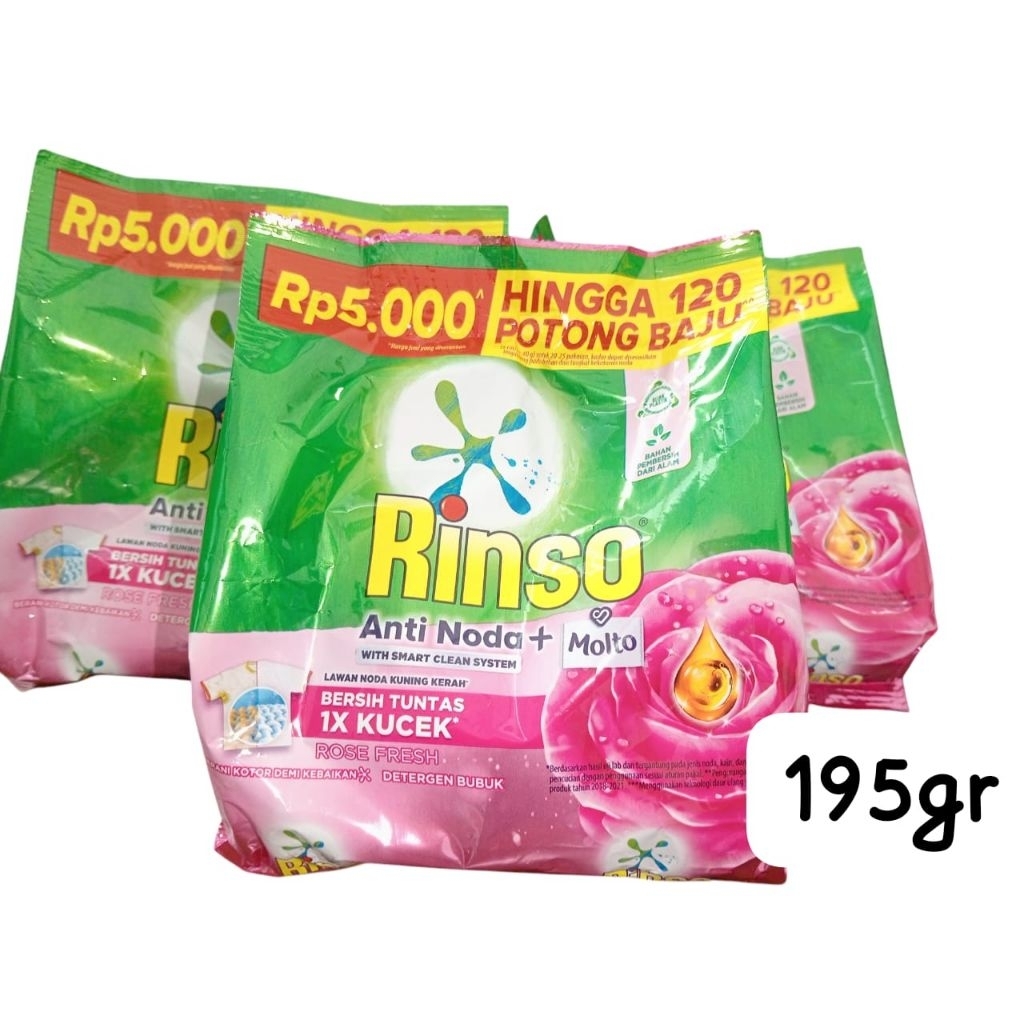 Deterjen Bubuk Rinso 5000 195gram