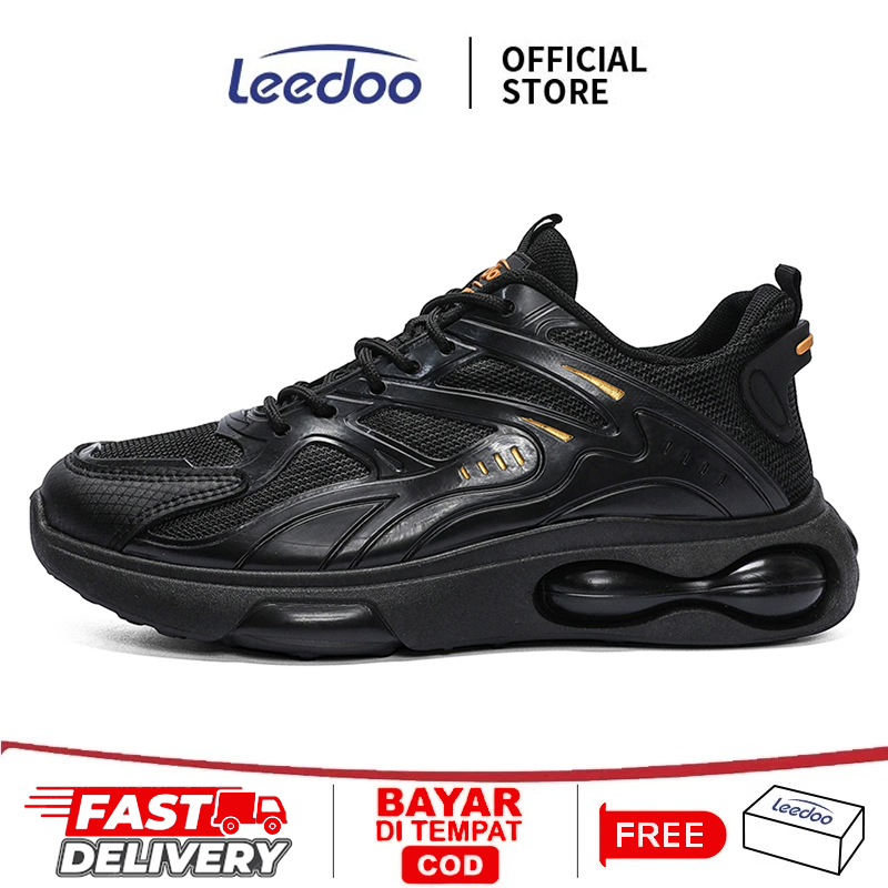 Leedoo Sepatu Sneakers Pria Sepatu Cowok Outdoor Kekinian Sepatu Kulit Sepatu Lari Olahraga MR718