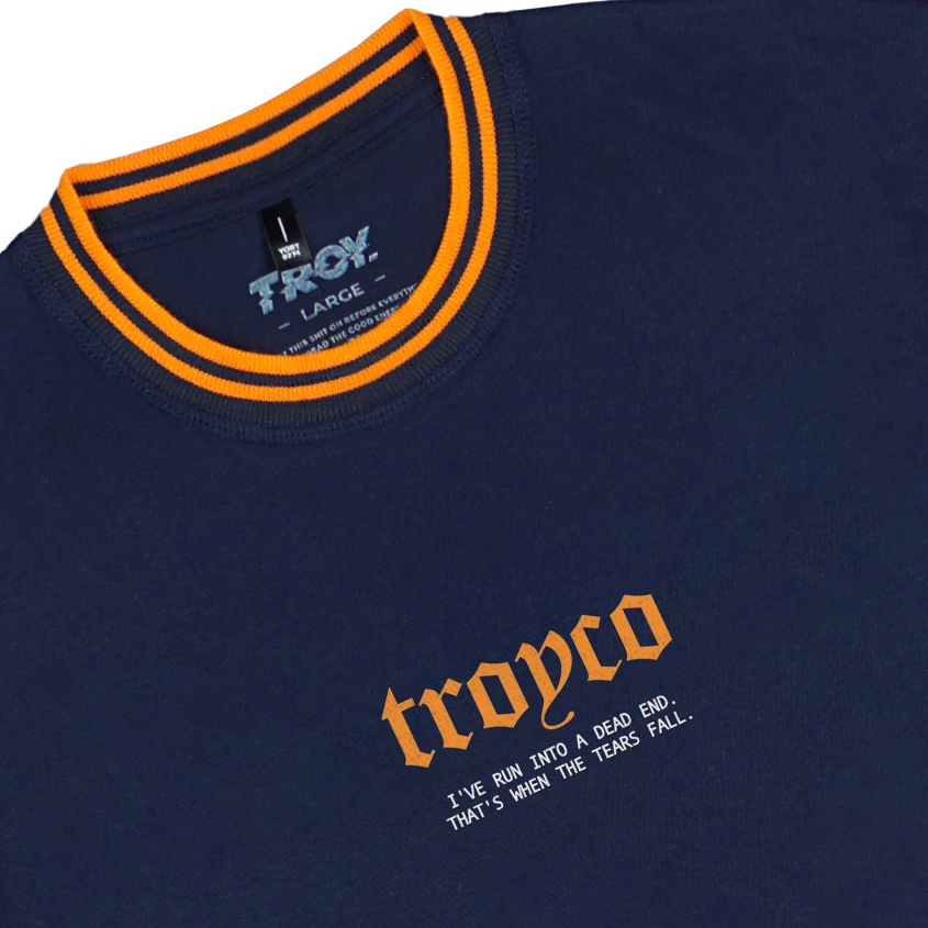 Troy Company Striped Rib Tshirt Navy Tenebris - Kaos Pria Lengan Pendek Biru Navy KST 3544-2N2O